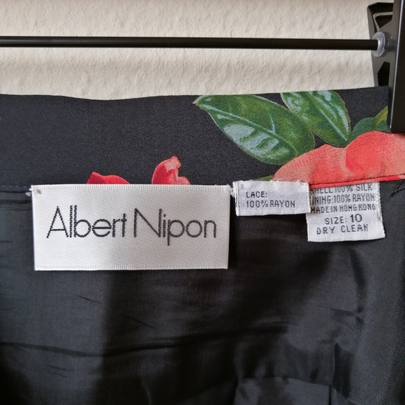 Vintage Albert Nipon Silk Floral Skirt - Picture 7 of 7